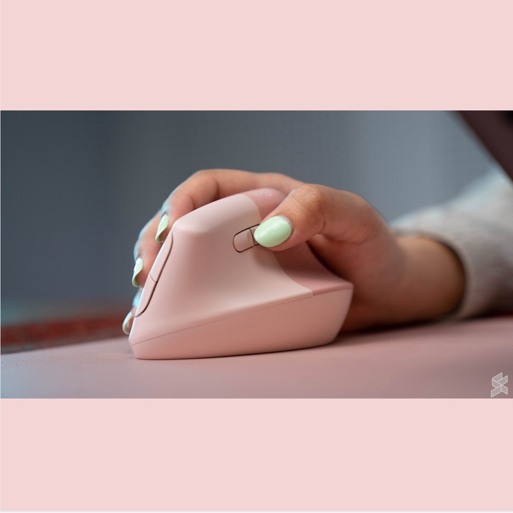 NEW Logitech Lift Vertical Wireless Ergonomic Mouse 4 Customizable Buttons- Rose